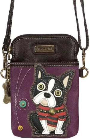 CHALA Cell Phone Crossbody Purse-Women PU Leather/Canvas Multicolor Handbag with Adjustable Strap
