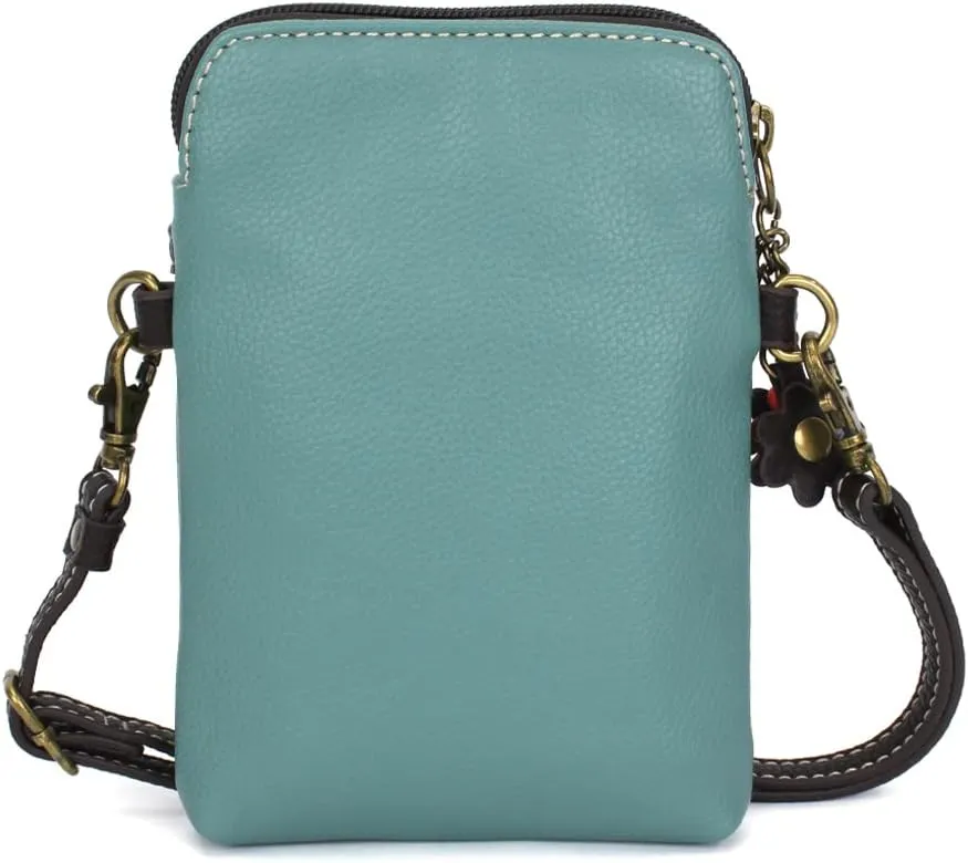 CHALA Cell Phone Crossbody Purse-Women PU Leather/Canvas Multicolor Handbag with Adjustable Strap