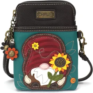 CHALA Cell Phone Crossbody Purse-Women PU Leather/Canvas Multicolor Handbag with Adjustable Strap