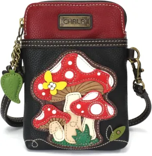 CHALA Cell Phone Crossbody Purse-Women PU Leather/Canvas Multicolor Handbag with Adjustable Strap