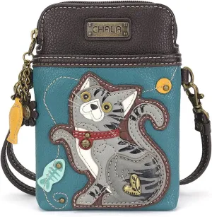 CHALA Cell Phone Crossbody Purse-Women PU Leather/Canvas Multicolor Handbag with Adjustable Strap