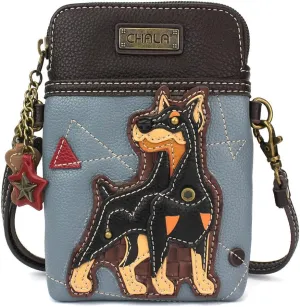 CHALA Cell Phone Crossbody Purse-Women PU Leather/Canvas Multicolor Handbag with Adjustable Strap