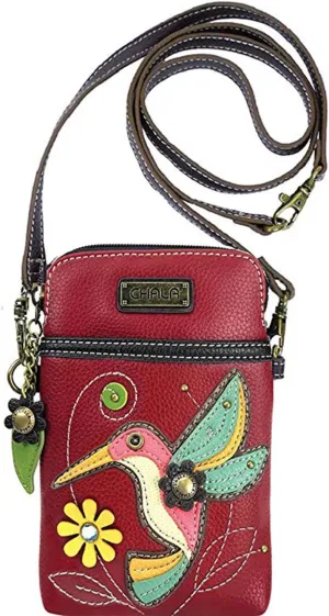 CHALA Cell Phone Crossbody Purse-Women PU Leather/Canvas Multicolor Handbag with Adjustable Strap