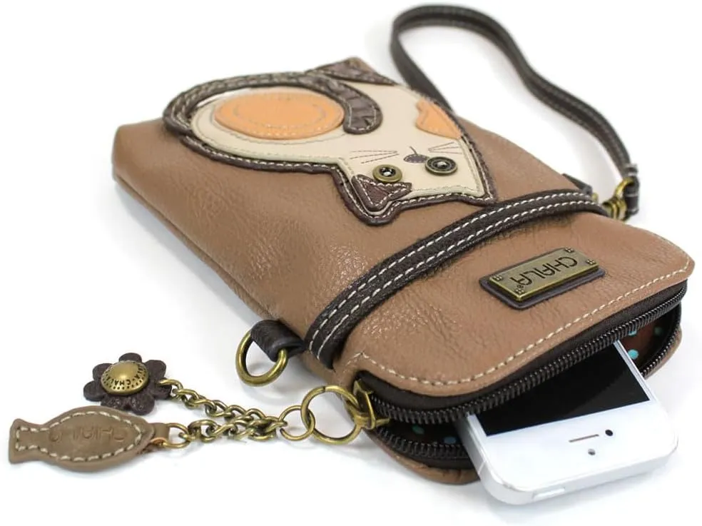 CHALA Cell Phone Crossbody Purse-Women PU Leather/Canvas Multicolor Handbag with Adjustable Strap