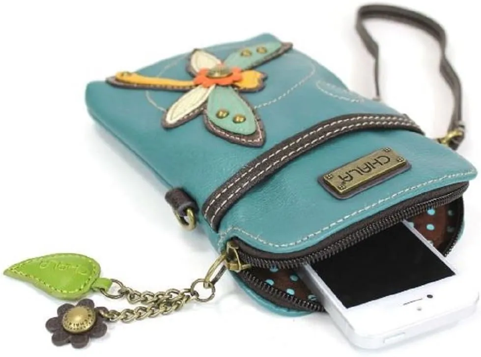 CHALA Cell Phone Crossbody Purse-Women PU Leather/Canvas Multicolor Handbag with Adjustable Strap