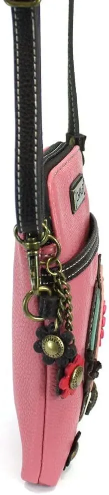 CHALA Cell Phone Crossbody Purse-Women PU Leather/Canvas Multicolor Handbag with Adjustable Strap