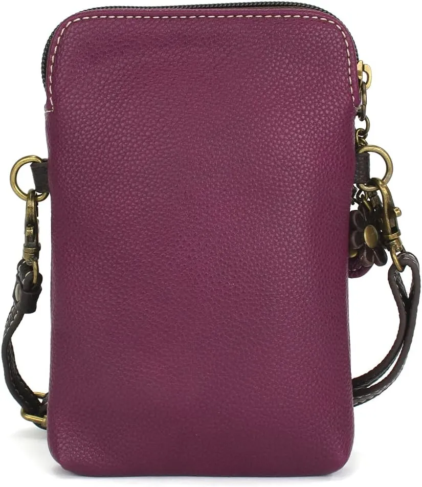 CHALA Cell Phone Crossbody Purse-Women PU Leather/Canvas Multicolor Handbag with Adjustable Strap