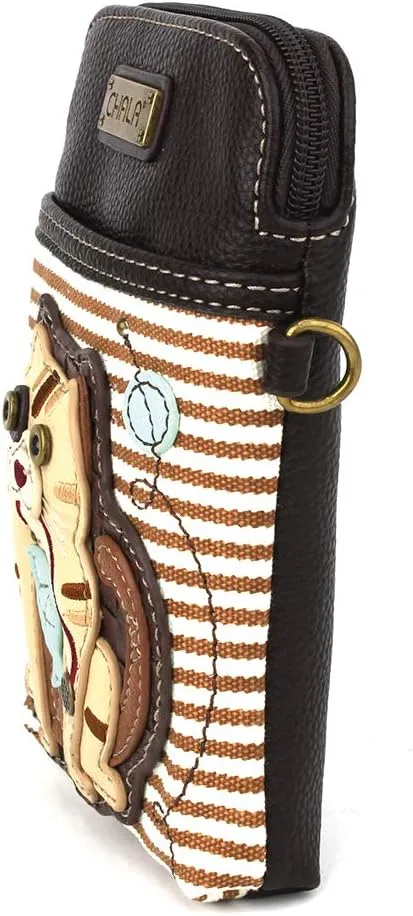 CHALA Cell Phone Crossbody Purse-Women PU Leather/Canvas Multicolor Handbag with Adjustable Strap