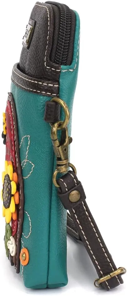 CHALA Cell Phone Crossbody Purse-Women PU Leather/Canvas Multicolor Handbag with Adjustable Strap