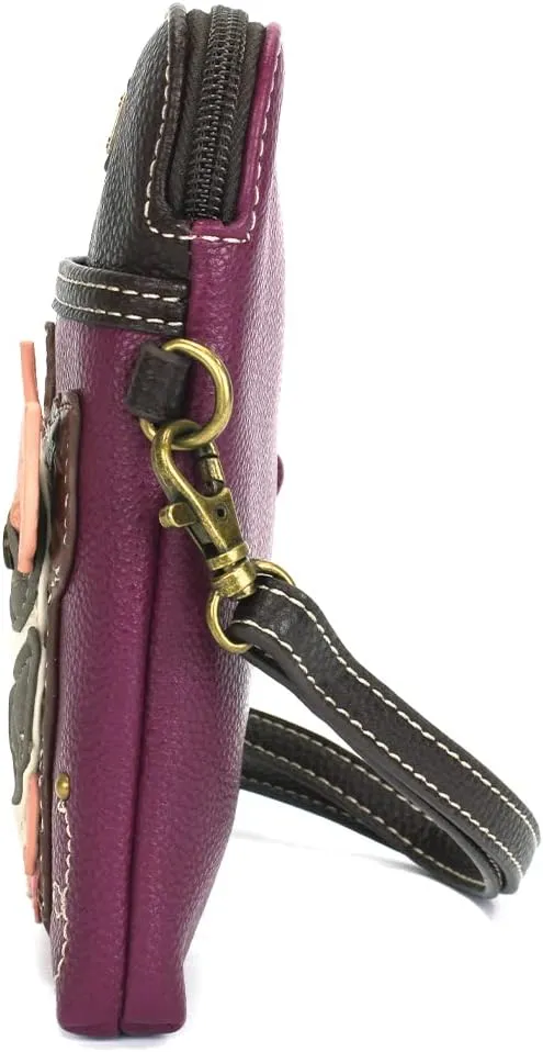 CHALA Cell Phone Crossbody Purse-Women PU Leather/Canvas Multicolor Handbag with Adjustable Strap