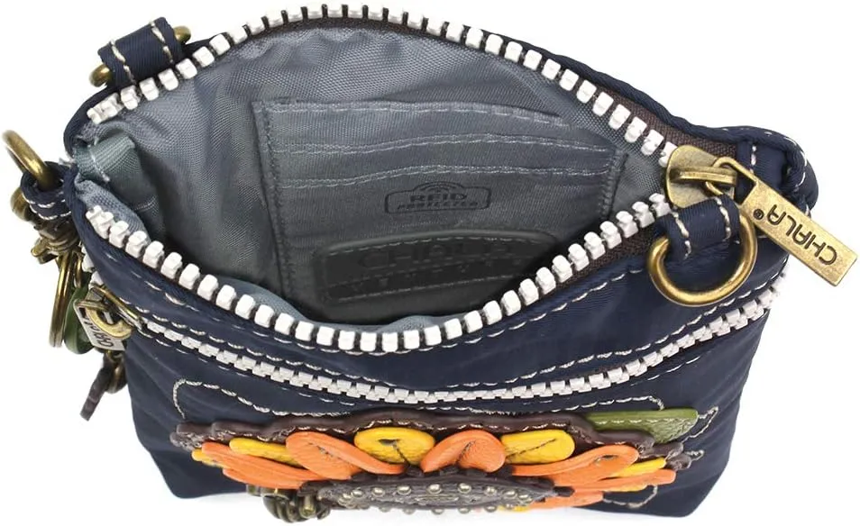 CHALA Crossbody RFID Cell Phone Purse - Women Nylon/Faux Leather Multicolor Handbag with Adjustable Strap Venture