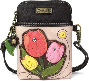 Chala Group Handbags Tulip Flower Cellphone Crossbody Handbag, Ivory