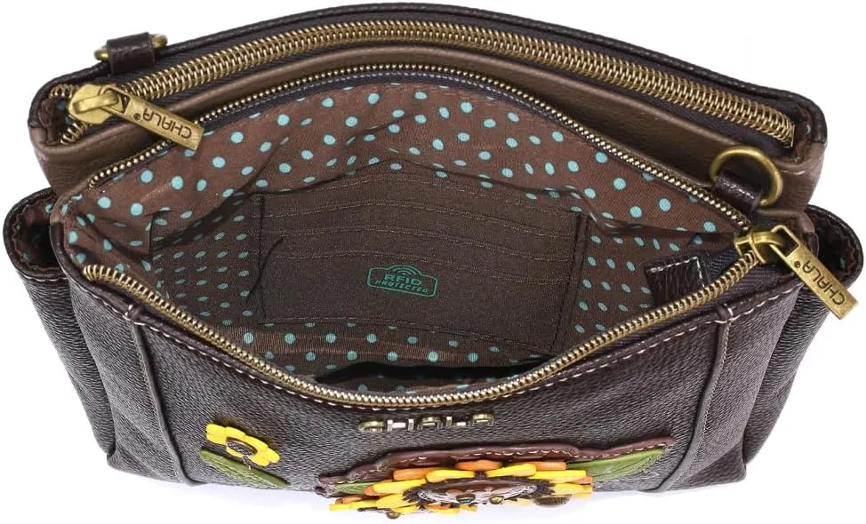 CHALA Merry Messenger RFID Protected Women Faux Leather Shoulder Purse with Adjustable Crossbody Strap