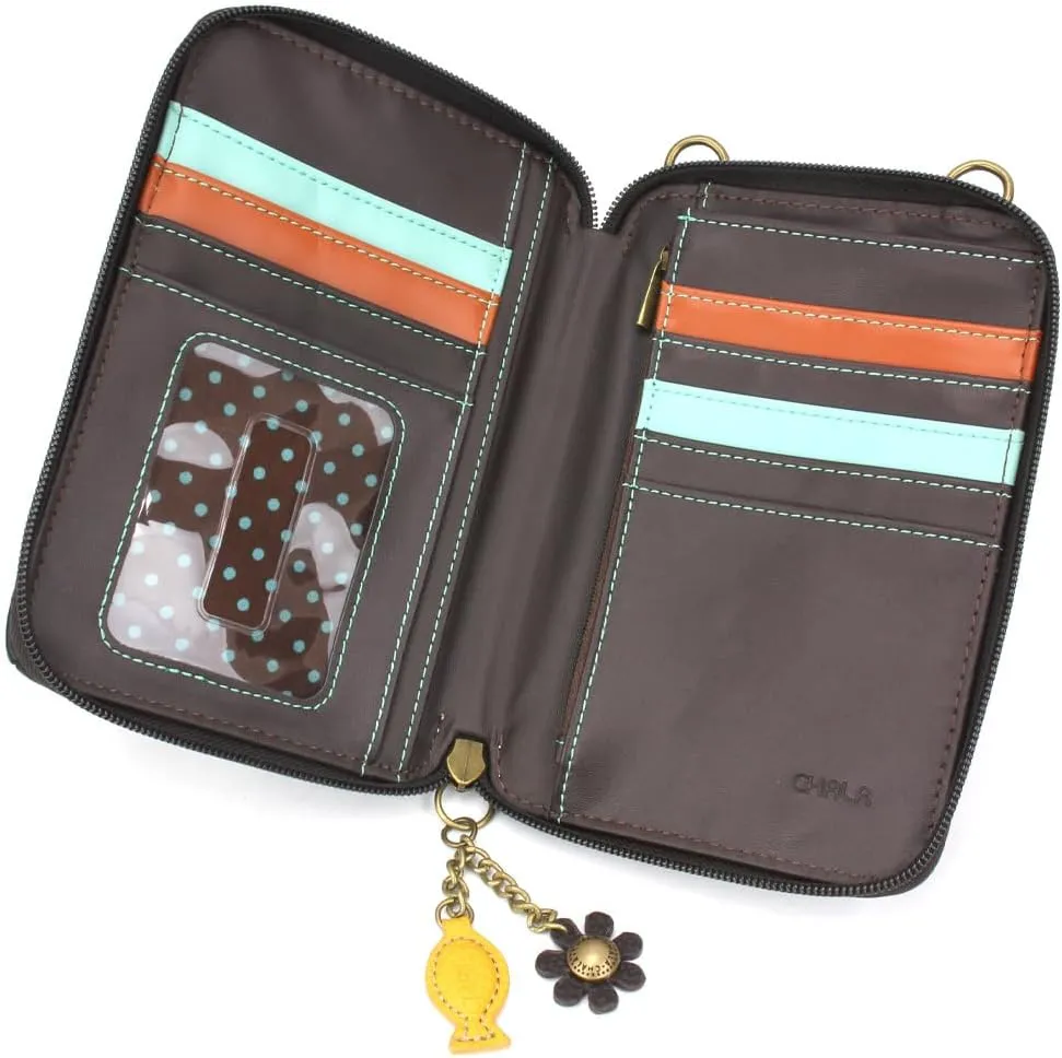 CHALA Wallet Crossbody Cell Phone Purse - Women Faux Leather Multicolor Handbag with Adjustable Strap