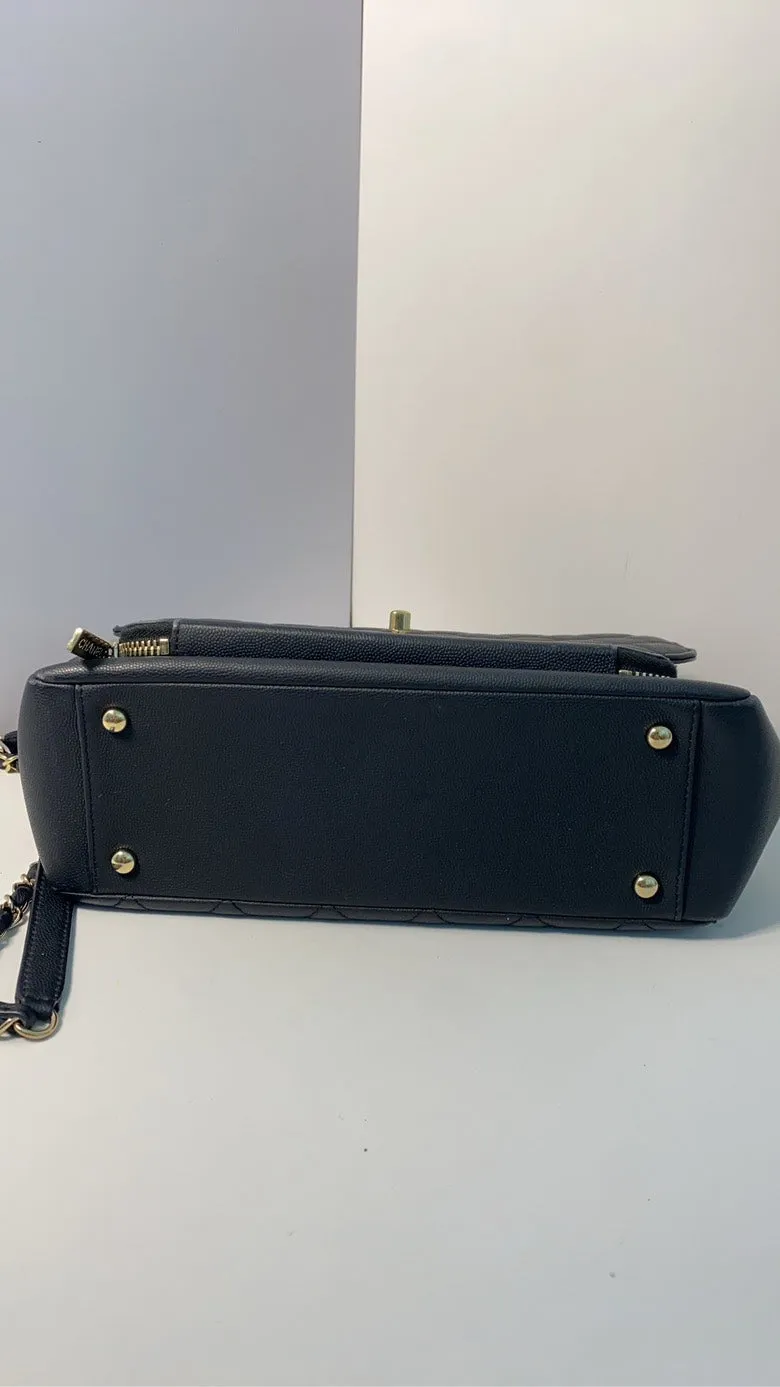 Chanel Classic Black Leather Messenger Bag