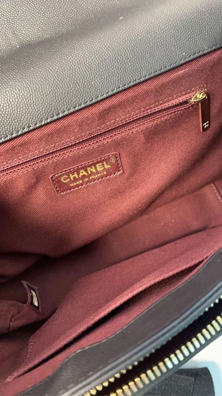 Chanel Classic Black Leather Messenger Bag