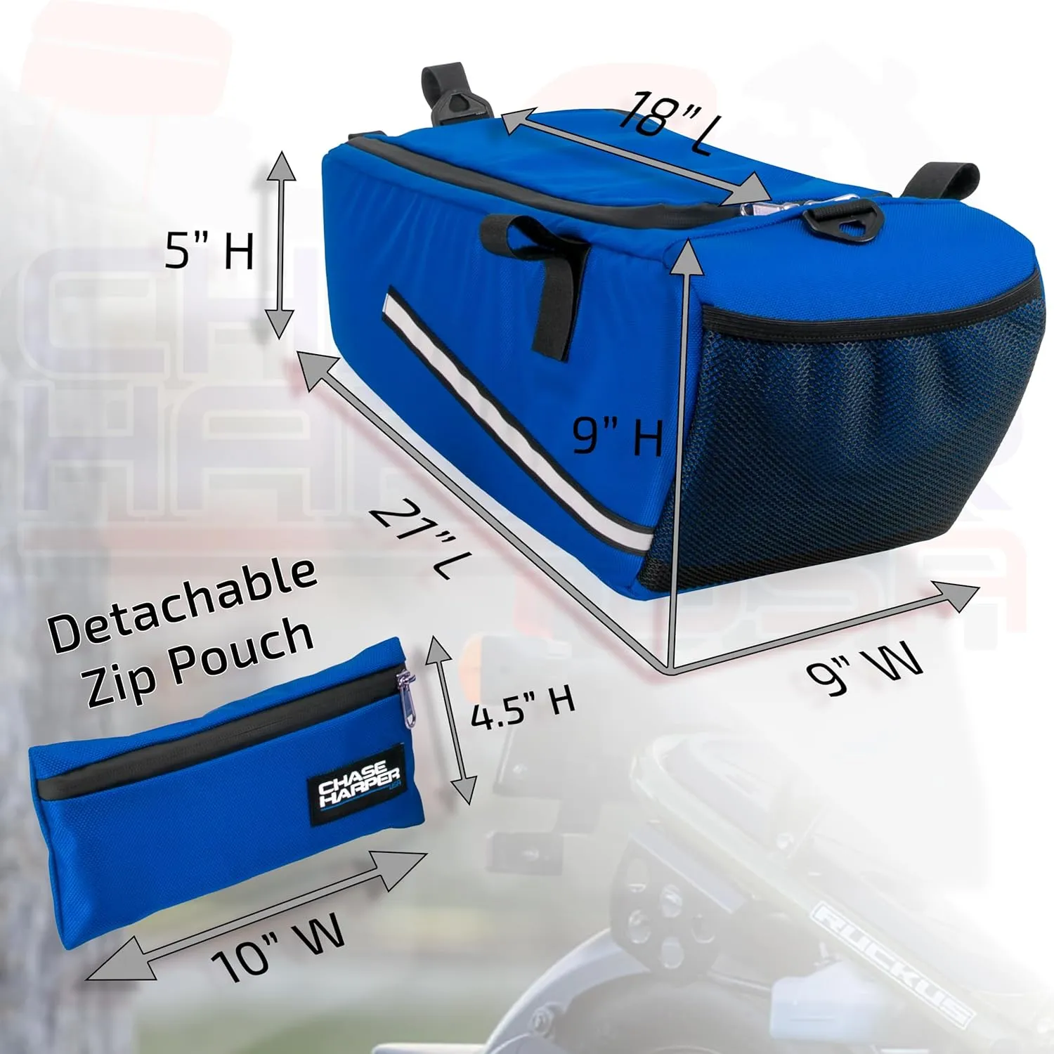 Chase HarperUSA 5000 Under The Seat Bag - 2020 Model - Compatible with All Honda Ruckus Model Years - Water and Tear-Resistant Industrial Grade Ballistic Nylon-Blue