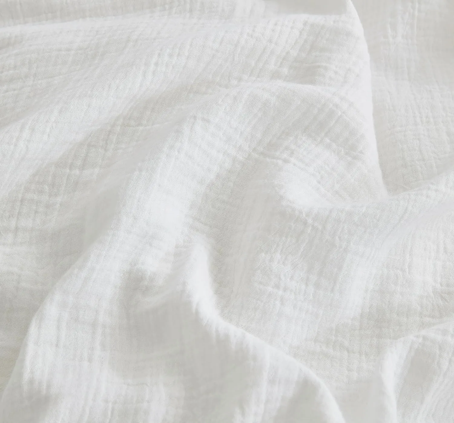 Chezmoi Collection Breeze 3-Piece Cotton Gauze Queen Duvet Cover Set, White Soft Washed Cotton Linen Like Textured Breathable Comforter Cover with Button Closure
