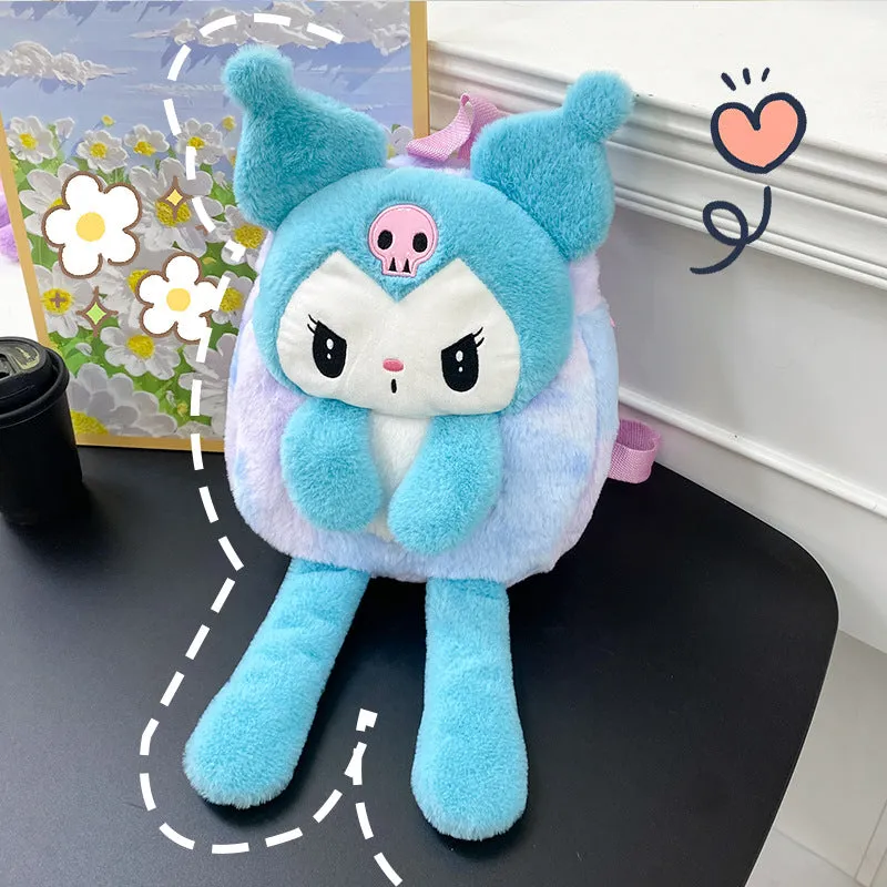 Children's Cartoon Cute Plush Clow Long Leg Backpacks