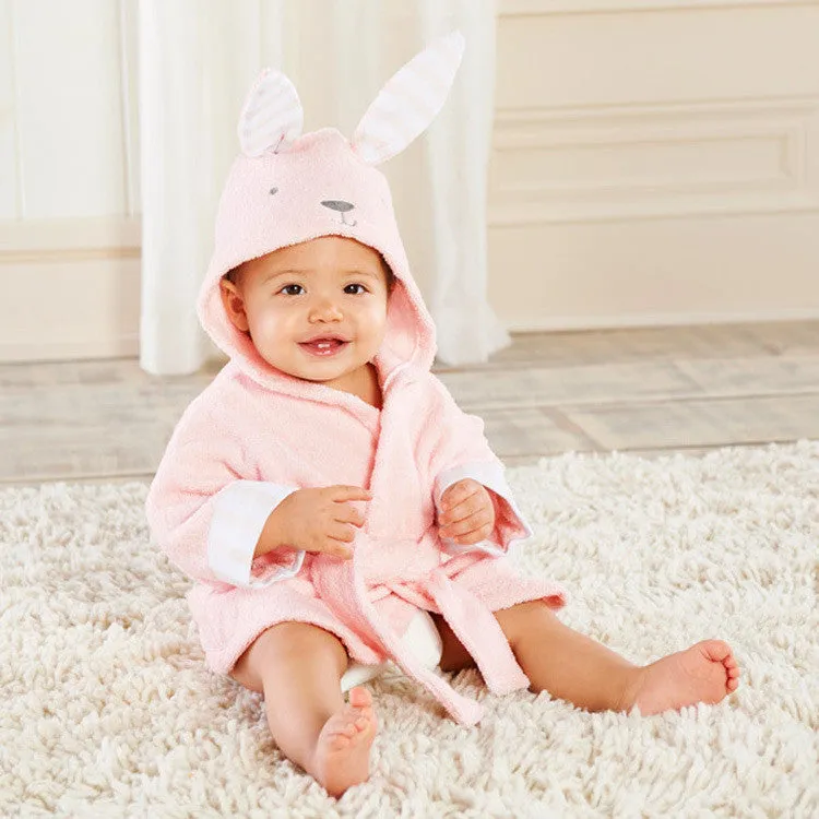 Children's clothing boys girls Robes cartoon baby bathrobe Sleepwear and Robe Pink rabbit bear