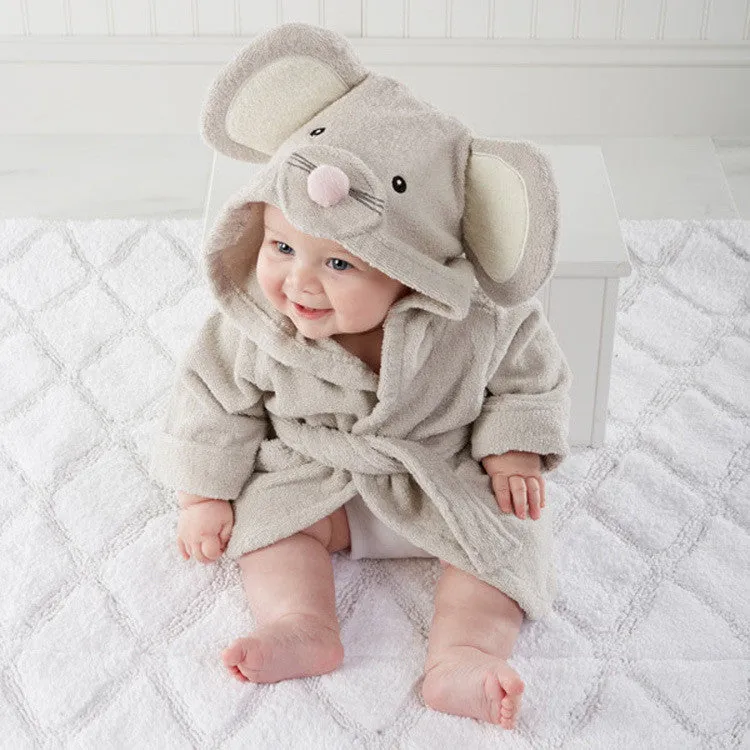 Children's clothing boys girls Robes cartoon baby bathrobe Sleepwear and Robe Pink rabbit bear