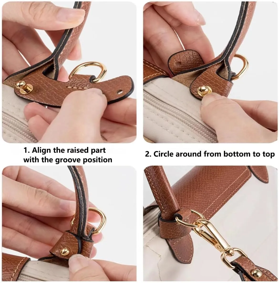 Chispee Bag Strap Set Leather Shoulder Strap Set Bag Transformation Purse Strap Extender Leather Purse Straps Replacement for Crossbody Bag (Black Silver
