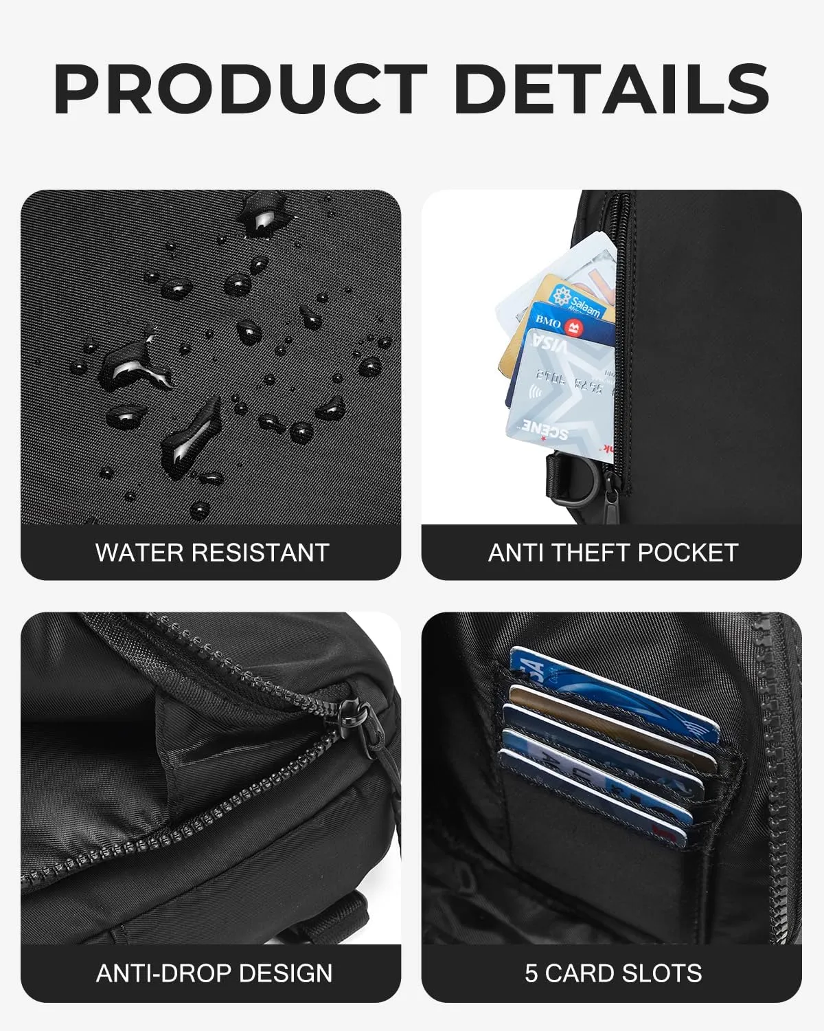 CHOLISS Small Crossbody Bags for Women and Men, Sling Bag for Women and Men Trendy, Fanny Packs Chest Bag with Extended Strap