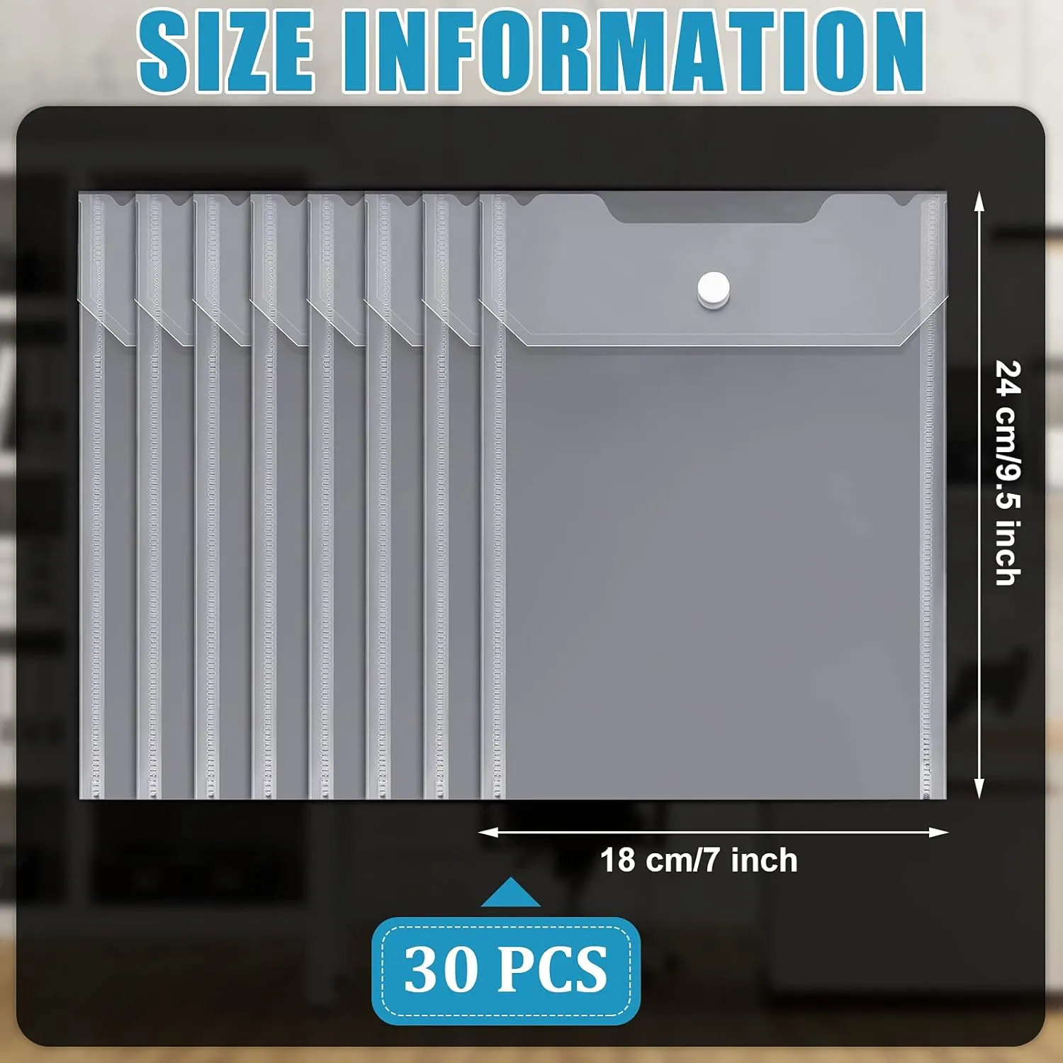 Clabby 30 Pieces Large Stamp and Clear Die Storage Pockets Scrapbooking Storage Envelopes Cutting Dies Stencil Organizer Holder Album Embossing Crafts Card(7 x 9.4 Inch)