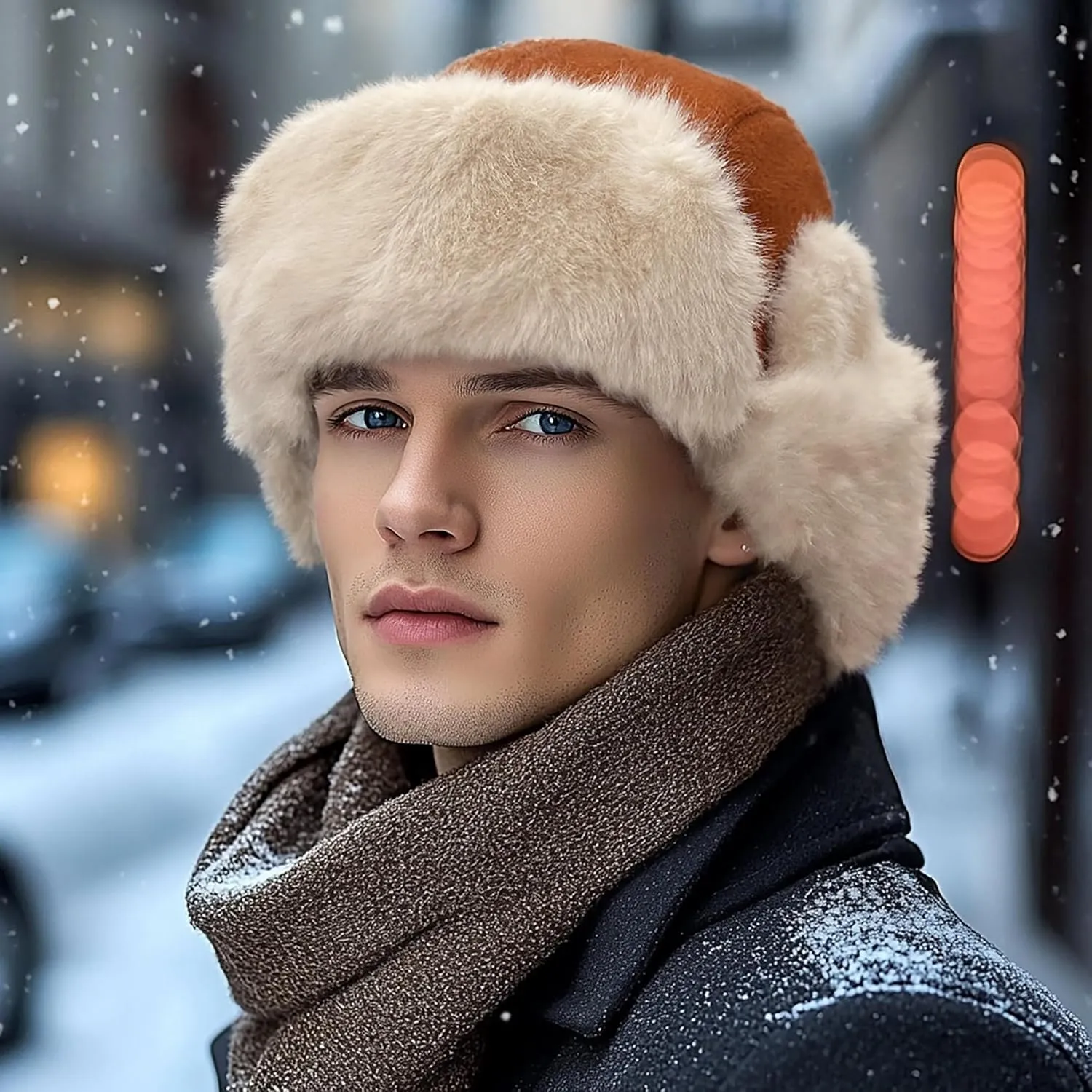 CLAPE Winter Trapper Hats Warm Russian Trooper Faux Fur Hat with Ear Flap Aviator Cap Unisex Ushanka Hat for Hunting