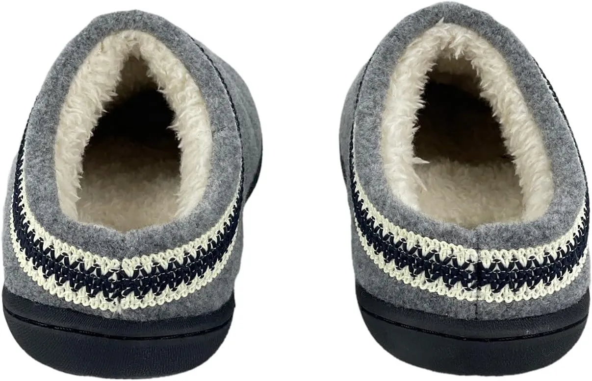 Clarks Womens Wool Felt Clog Slippers JMH1319T - Warm Cozy Plush Faux Fur Lined - Indoor Outdoor House Slipper for Women