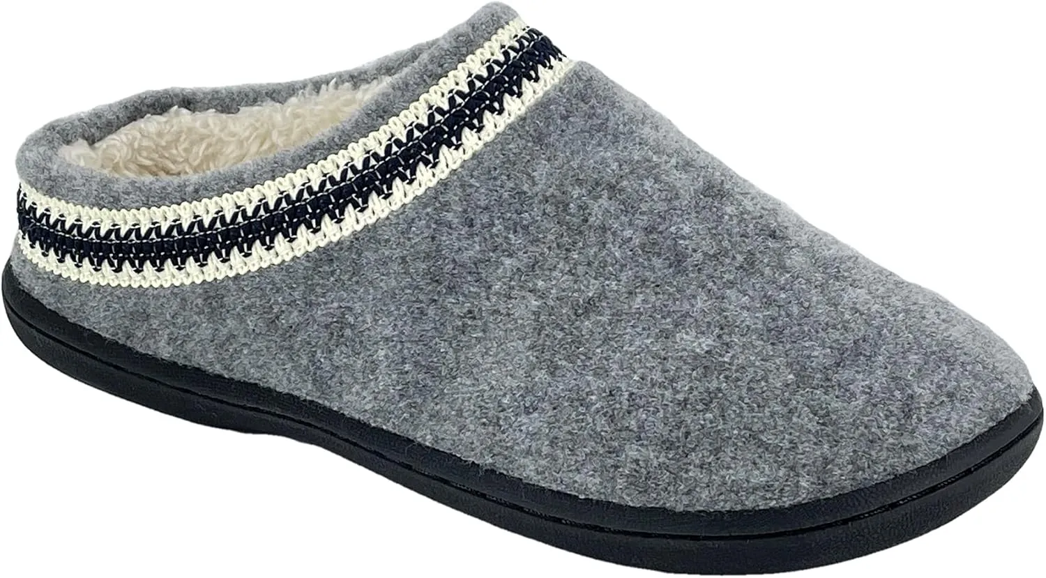 Clarks Womens Wool Felt Clog Slippers JMH1319T - Warm Cozy Plush Faux Fur Lined - Indoor Outdoor House Slipper for Women