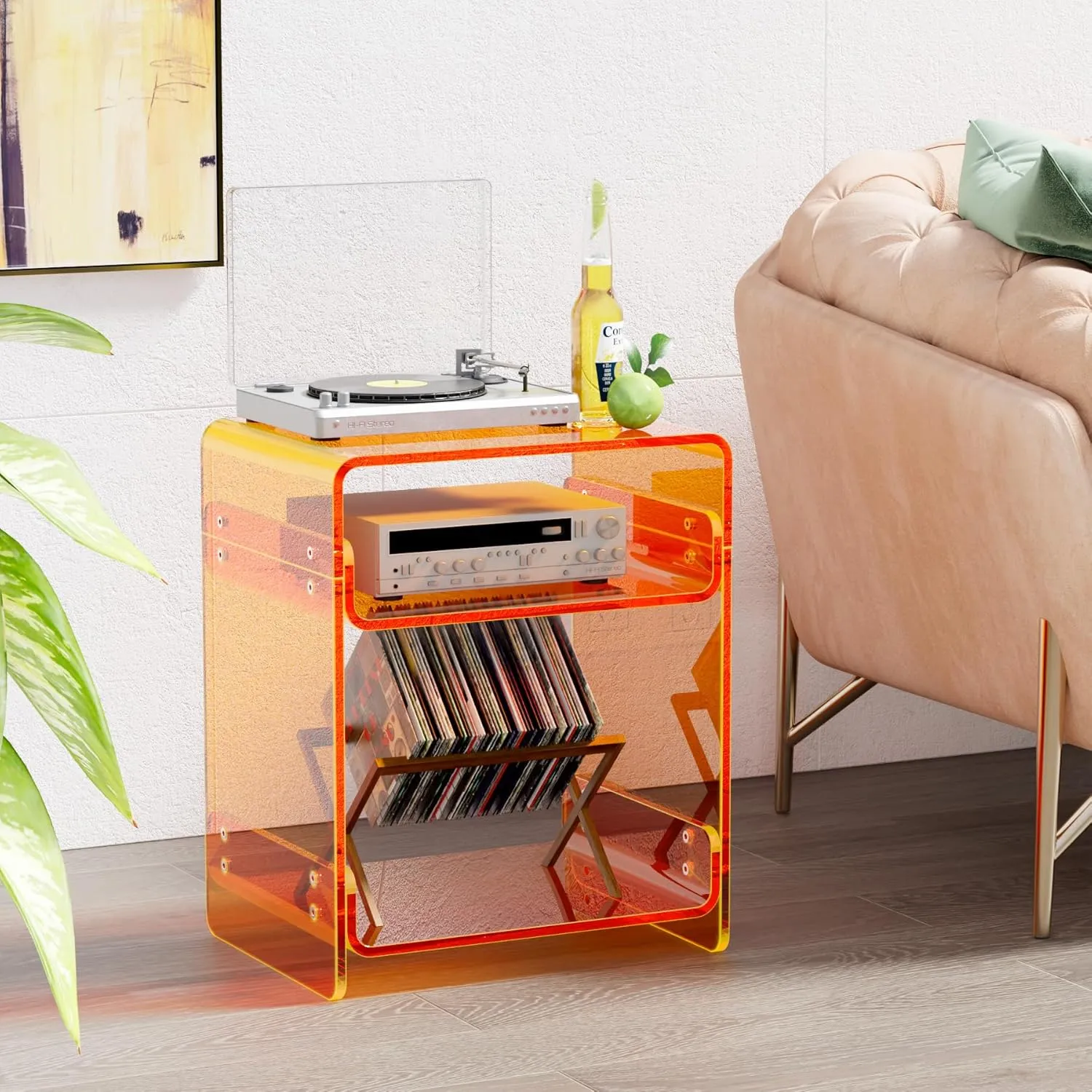 Clear Acrylic 3-Tier End Table/Nightstand – Sleek Bedside Storage with Durable Design, Perfect for Bedrooms, Living Rooms, or Modern Interiors – Ideal as a Bedside Table or Sofa Side Piece