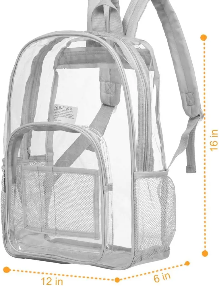 Clear Backpack, Heavy Duty Transparent Bookbag for Women and Men