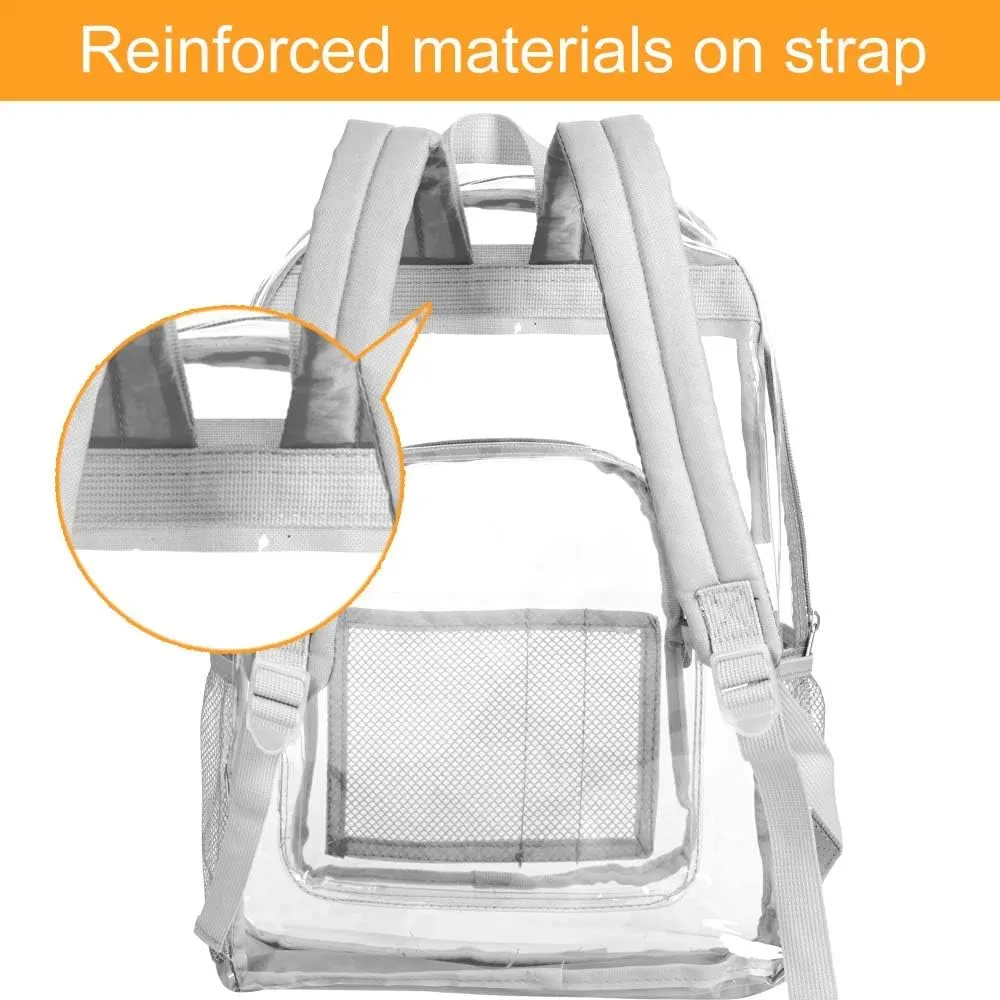 Clear Backpack, Heavy Duty Transparent Bookbag for Women and Men