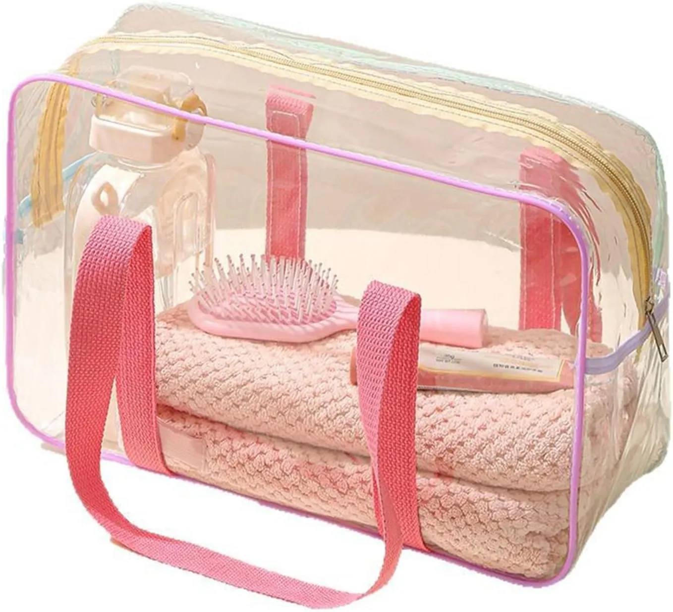 Clear Display Bag, Collectible Figure Pouch with Keychain, Portable Dustproof Carrying Case