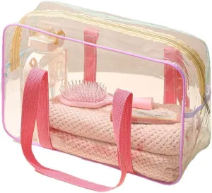 Clear Display Bag, Collectible Figure Pouch with Keychain, Portable Dustproof Carrying Case