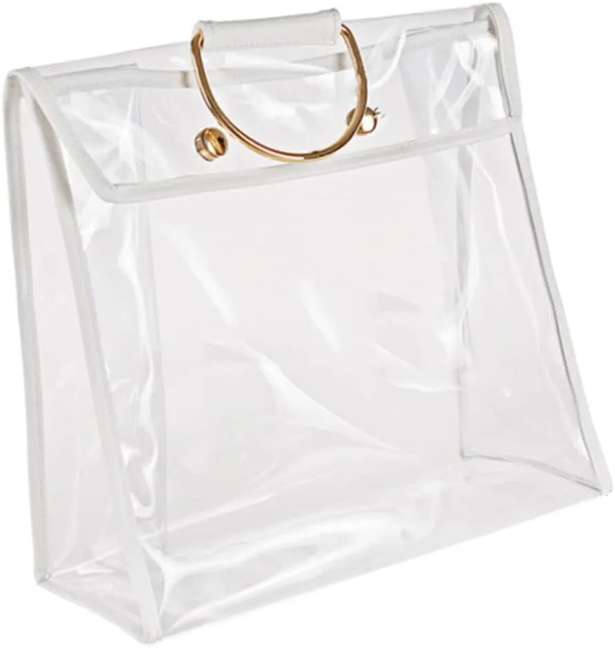 Clear Handbag Organizer Transparent Bag Holder Protector with Hook for Dust Storage and Stylish Closet Decoration