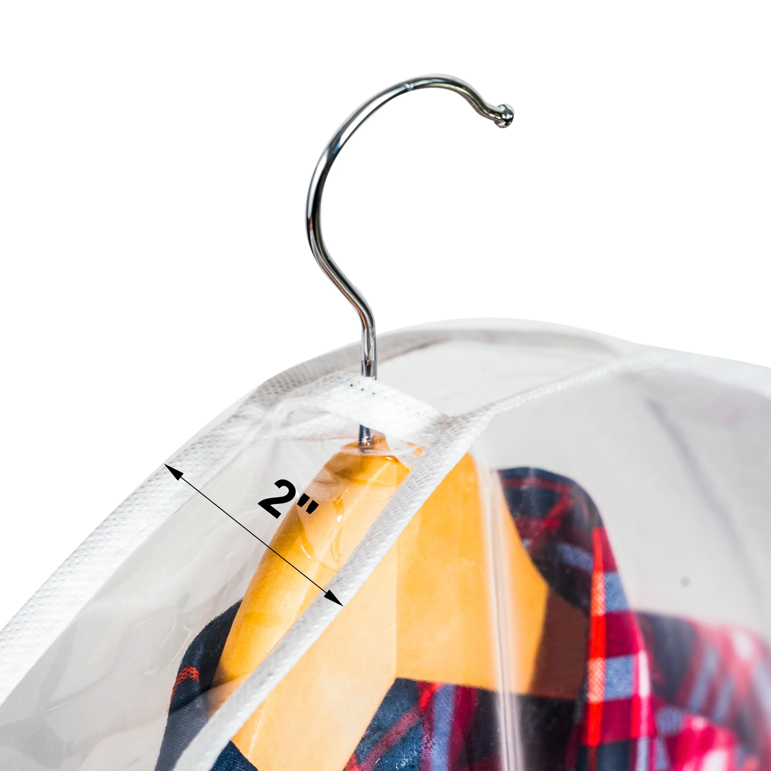 Clear Shoulder Covers Vinyl Plastic Hanger Covers for Clothes (Set of 12), Closet Clothes Protectors Breathable Garment Cover with 2" Gusset, Suit Shoulder Covers for Closets - 24'' X12" X2''/12 Pack