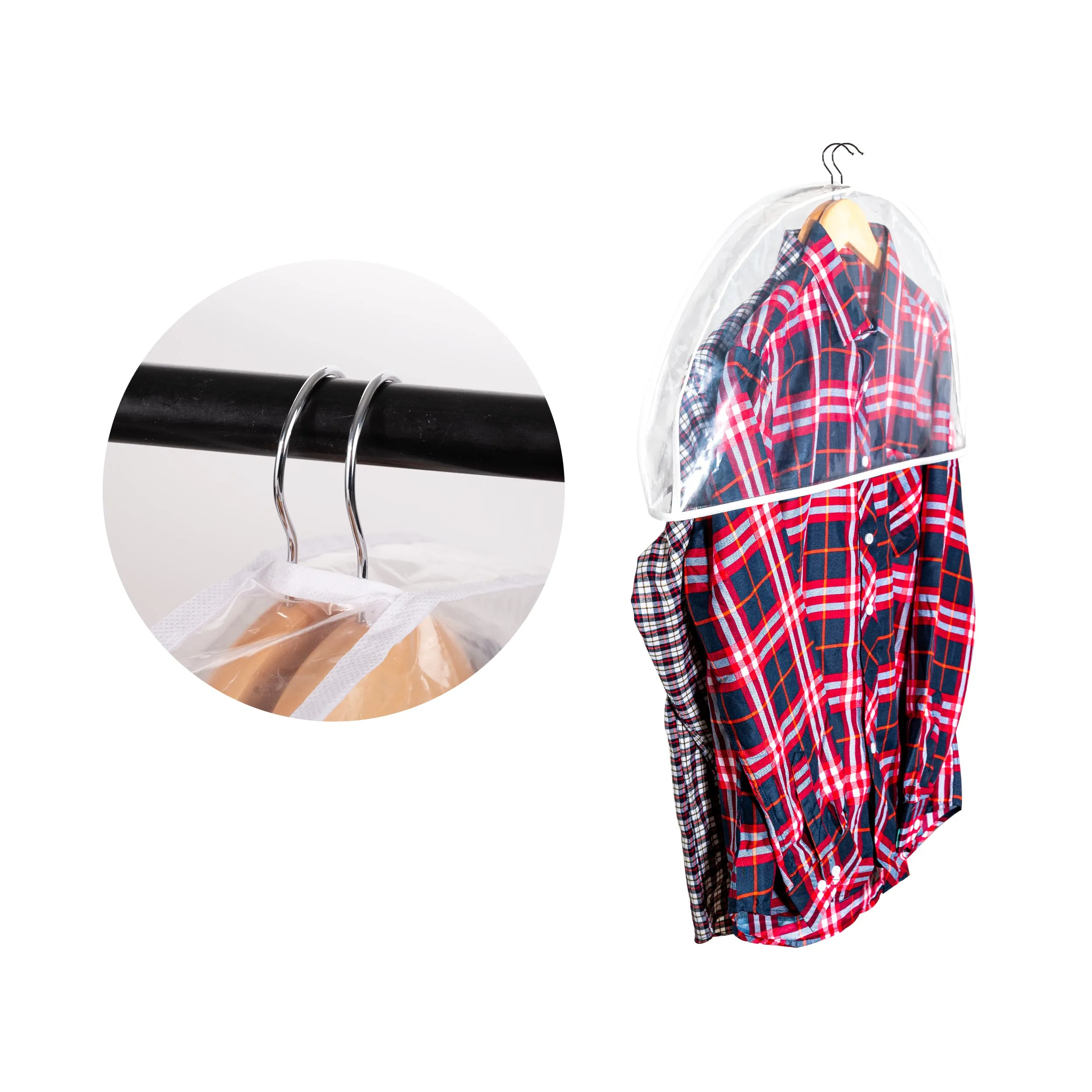 Clear Shoulder Covers Vinyl Plastic Hanger Covers for Clothes (Set of 12), Closet Clothes Protectors Breathable Garment Cover with 2" Gusset, Suit Shoulder Covers for Closets - 24'' X12" X2''/12 Pack