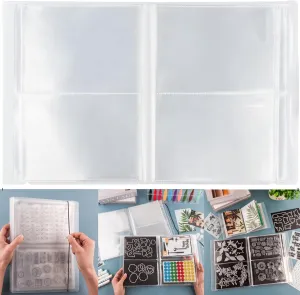 Clear Stamps Storage Embossing Folder Storage Large Photo Storage Album Seal Bags Storage Keeper Cards Folder Storage Bag for DIY Scrapbooking Arts Crafts Collecting Bags 20pages 80 pockets