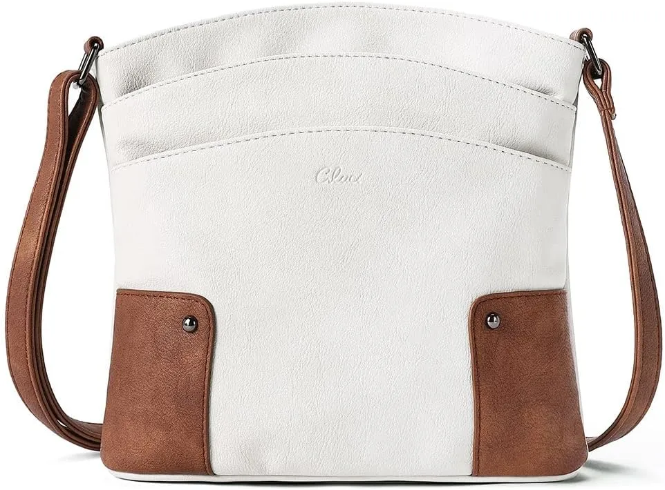 CLUCI Crossbody Bags for Women Leather Purse Travel Vacation Triple Pockets Vintage Handbags Shoulder Bags