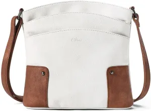 CLUCI Crossbody Bags for Women Leather Purse Travel Vacation Triple Pockets Vintage Handbags Shoulder Bags