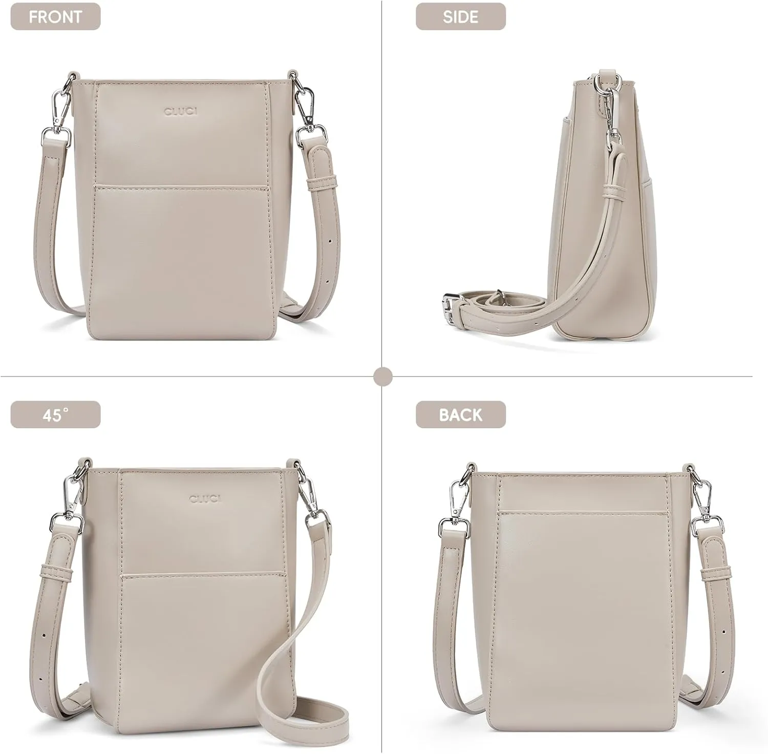 CLUCI Small Crossbody Bags for Women Trendy PU Leather Cell Phone Purse Wallet with Adjustable Strap