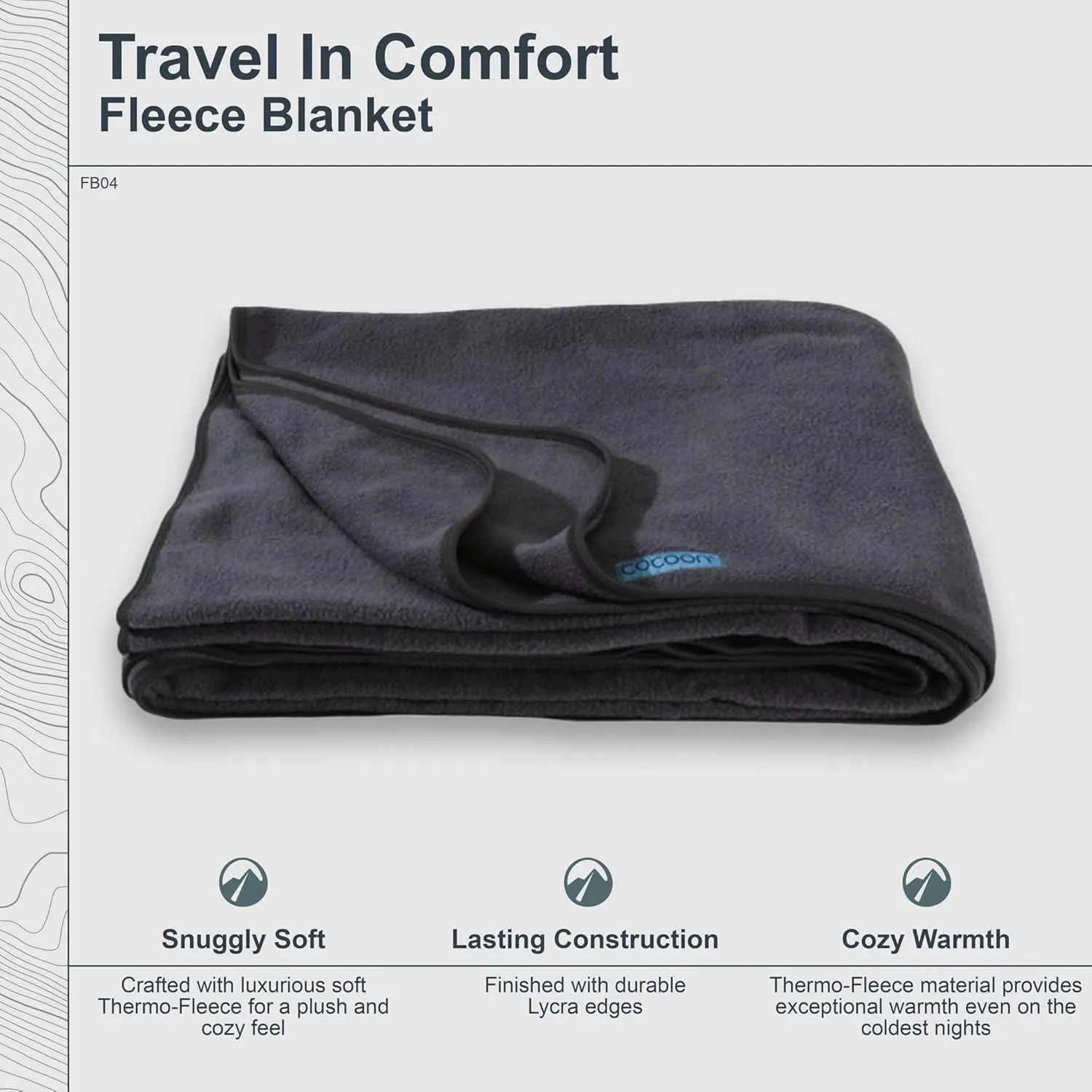 COCOON- Premium - Travel Fleece Blanket - Cozy, Soft, Warm, Lightweight - Regular 79" x 63"