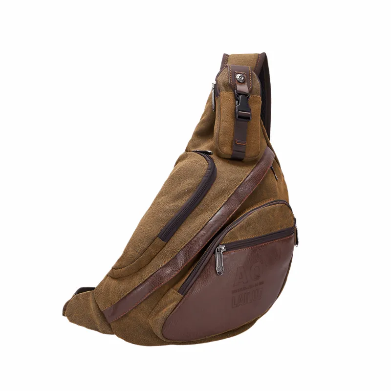 Coffee Canvas Crossbody Backpack
