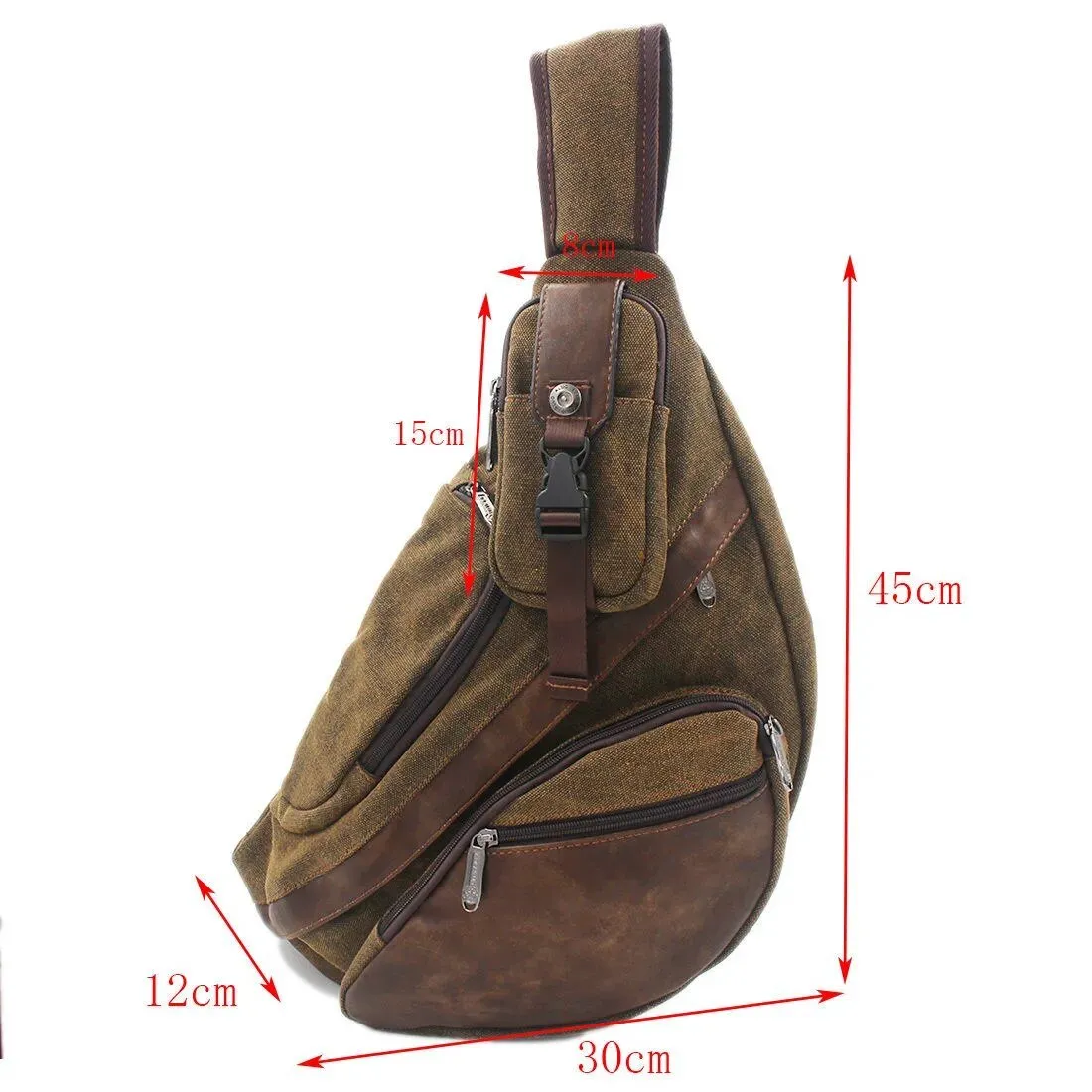 Coffee Canvas Crossbody Backpack