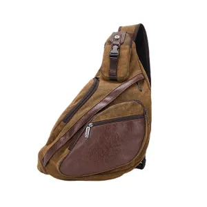 Coffee Canvas Crossbody Backpack