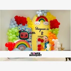 Colorful Birthday Party Decoration for 2nd Birthday
