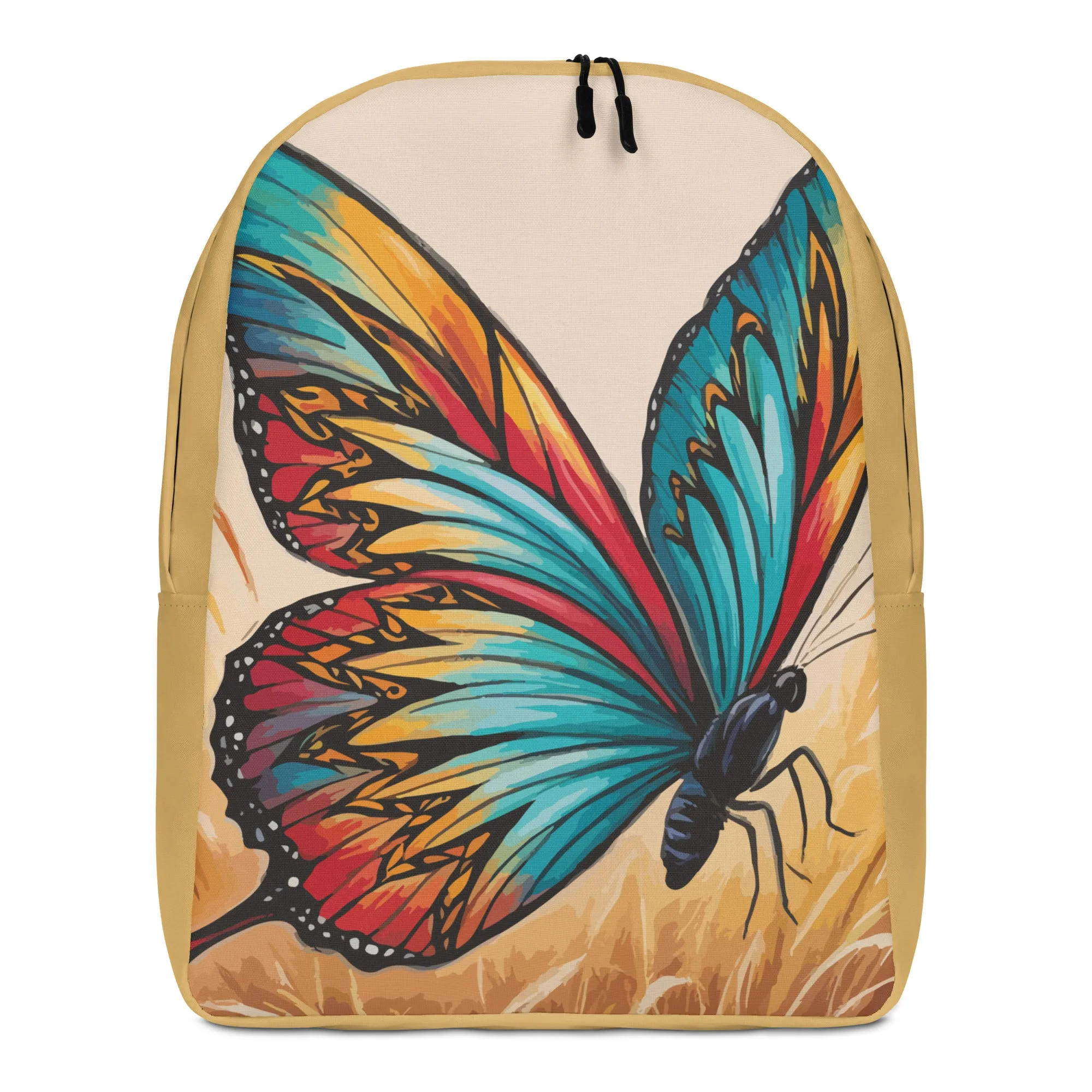 Colorful Wings - Golden Dreams - Artistic Butterfly Backpack
