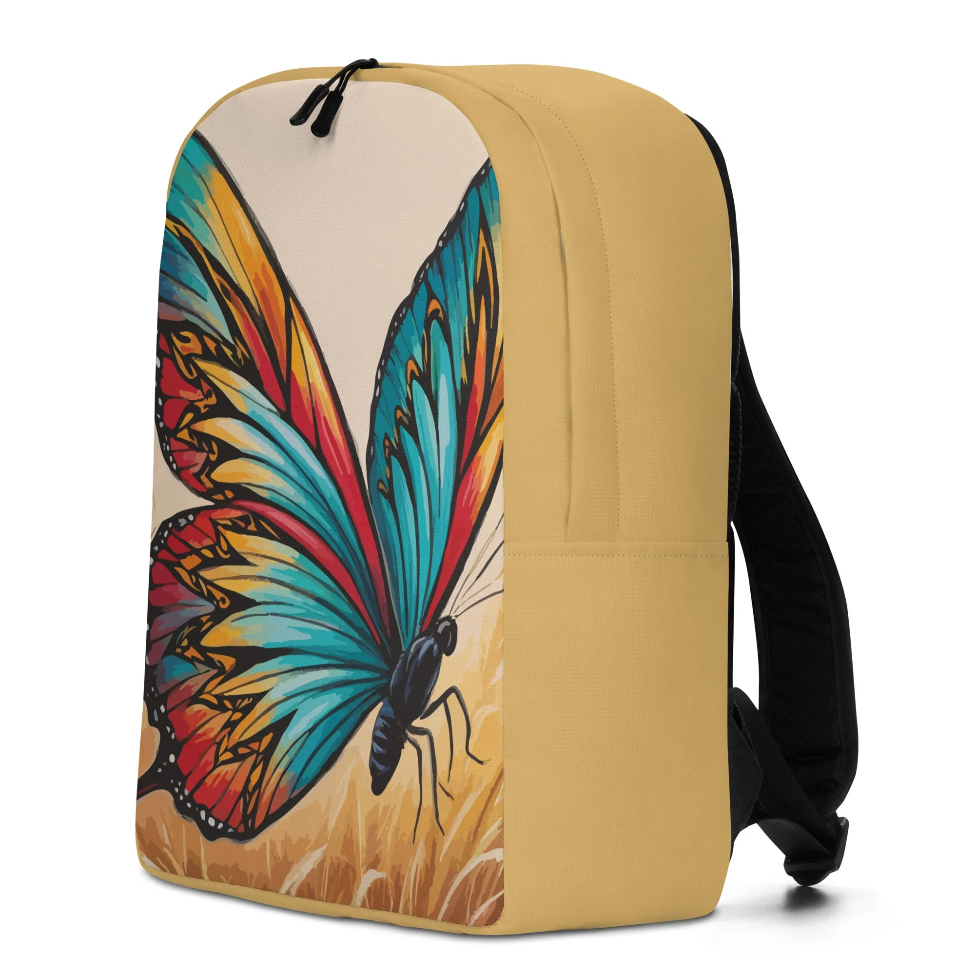 Colorful Wings - Golden Dreams - Artistic Butterfly Backpack